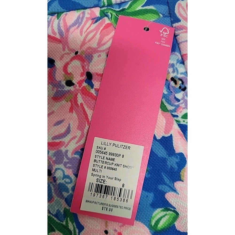 Lilly Pulitzer Buttercup Knit Shorts Multi Spring In Your Step Sz 8 NWT - Picture 11 of 14